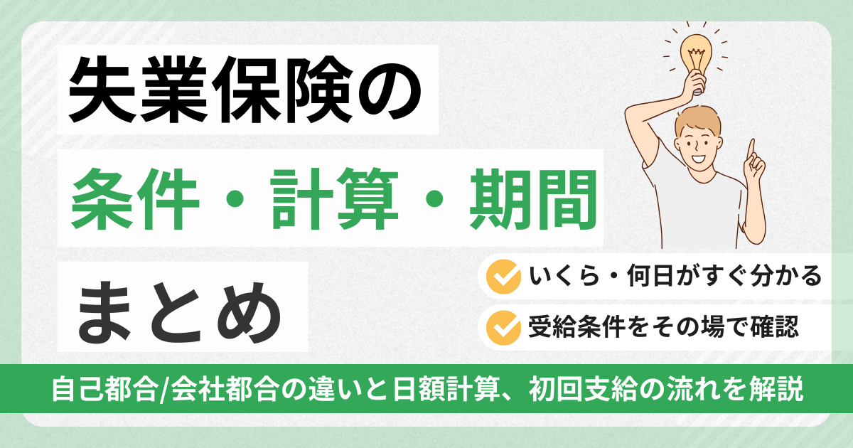 失業保険の条件・計算・期間まとめ